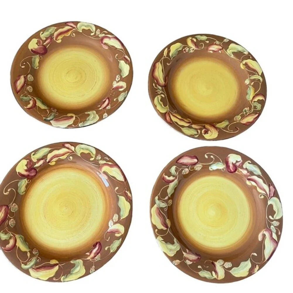 Thanksgiving  Dinner Plates Laurie Gates Coronado Collection Set 4 Chilli Pepper
